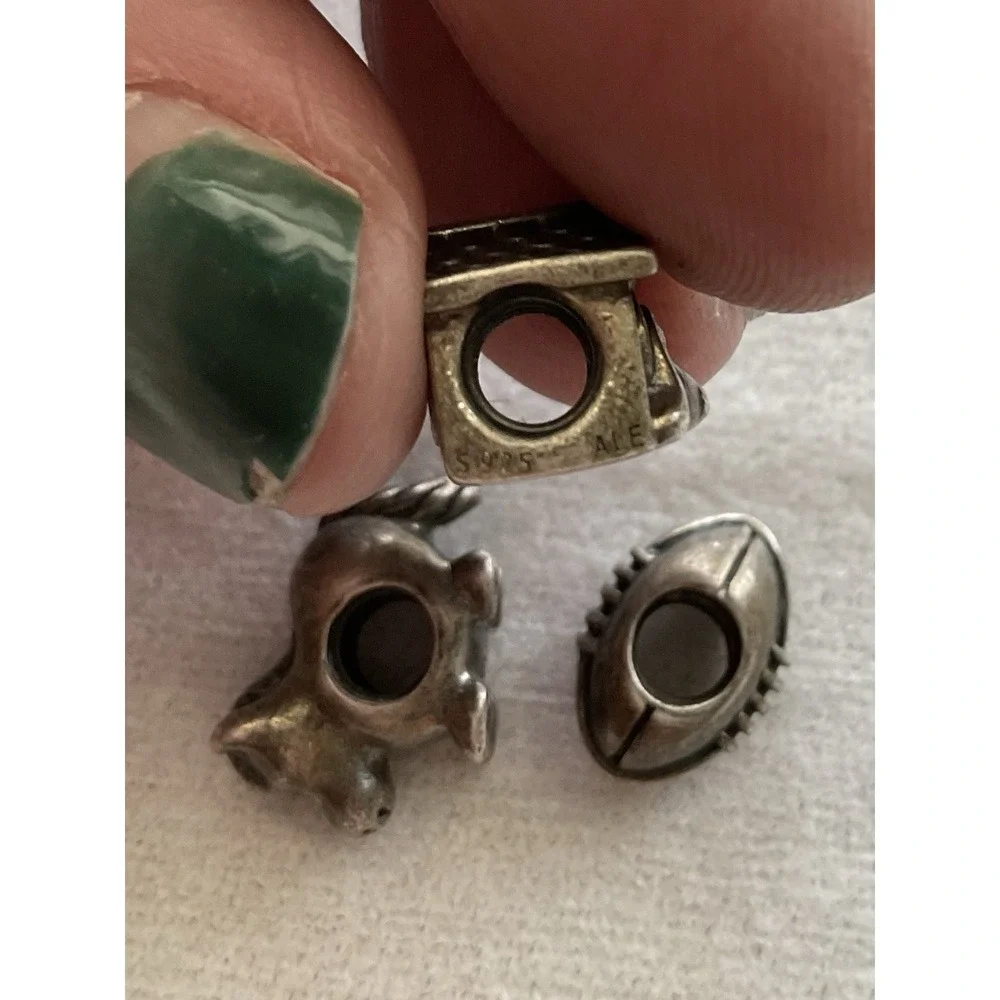 Pandora ALE 925 Sterling Silver Lot Of 4 Charms Football Doghouse Cat